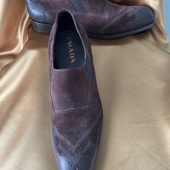 NWOT Prada Men’s Distressed Suede Slip on Loafers 11 main image 7